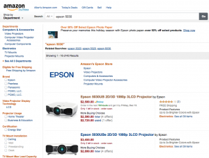 Amazon Search Results Page